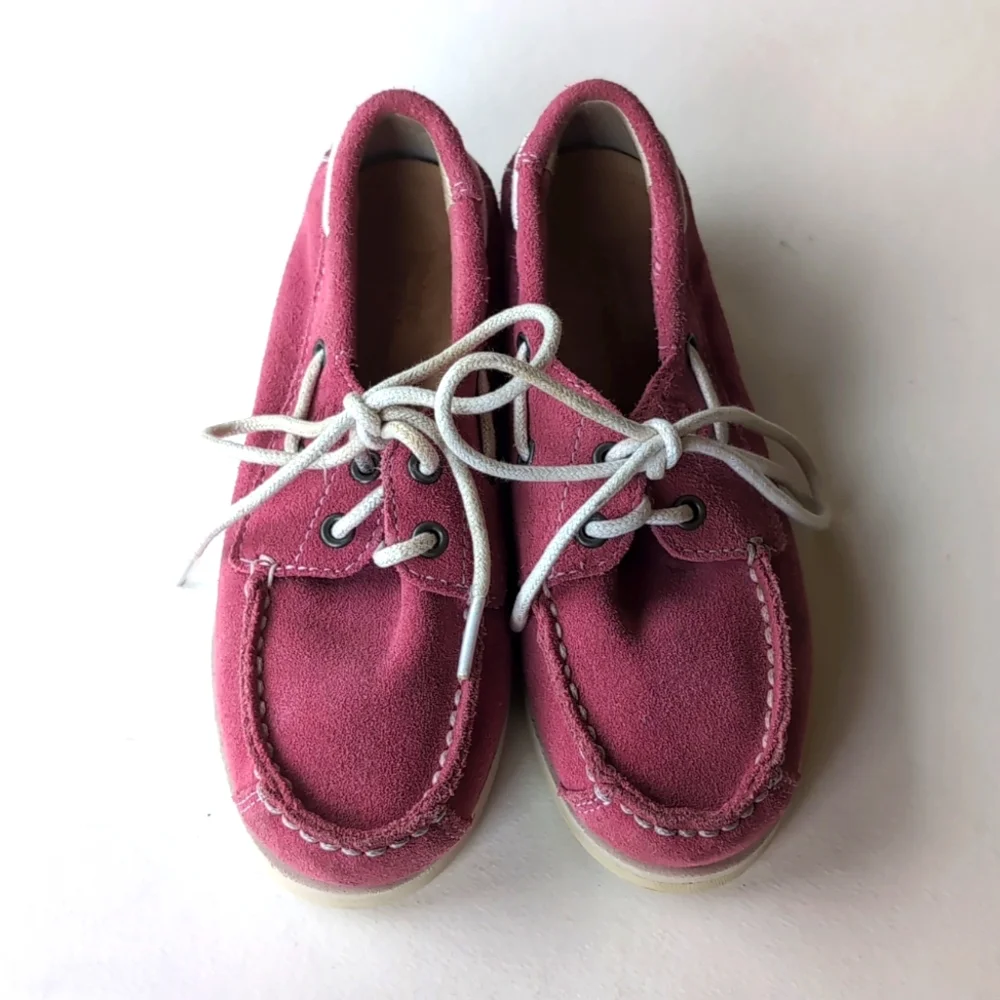 Timberland Pink Suede Moccasins size 12.5 EUC